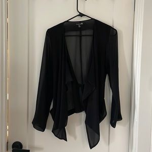 Forever21 Black Sheer Jacket with Bow in Back